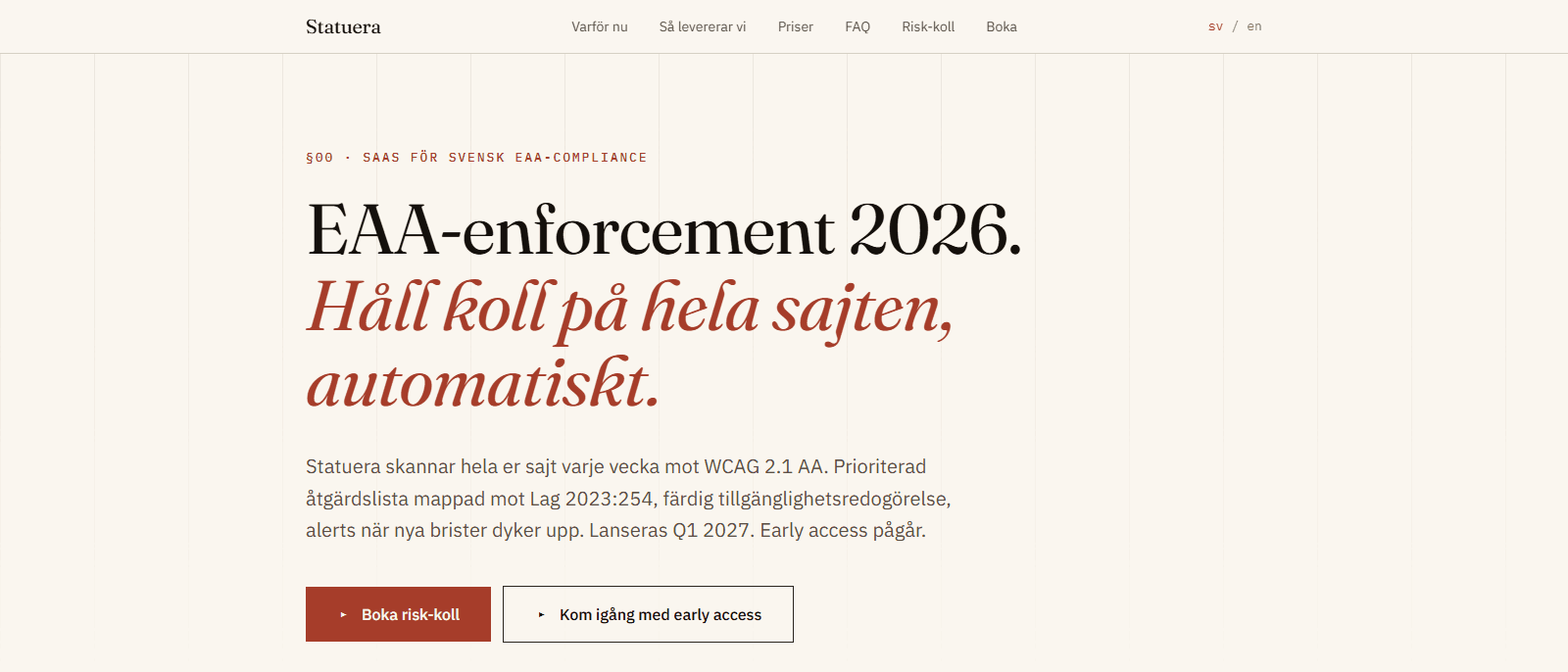 Screenshot of statuera.se